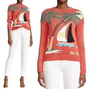 POLO RALPH LAUREN Sail Boat Nautical Sweater Size L